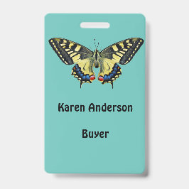 Tarjeta De Identificación Mariposa amarilla y negra