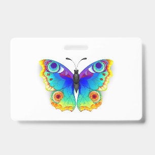Tarjeta De Identificación Mariposa de ojo de pavo real arcoíris