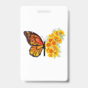 Tarjeta De Identificación Mariposa Flor con Amargón de California Amarillo