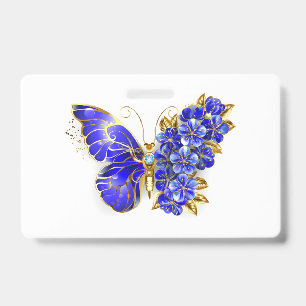 Tarjeta De Identificación Mariposa Flor de Zafiro