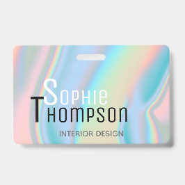 Tarjeta De Identificación Mármol líquido holográfico moderno