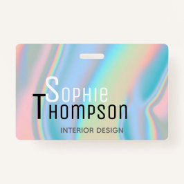 Tarjeta De Identificación Mármol líquido holográfico moderno