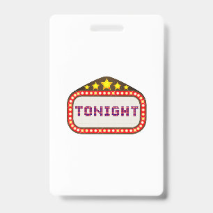 Tarjeta De Identificación Marquee de teatro de cine de esta noche