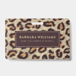 Tarjeta De Identificación Marrón de manchas leopardo patrón imitación textur