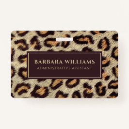 Tarjeta De Identificación Marrón de manchas leopardo patrón imitación textur