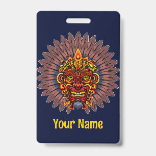 Tarjeta De Identificación Máscara ritual del rey guerrero tribal