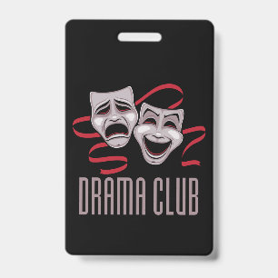 Tarjeta De Identificación Máscaras de Comedia y Tragedia del Club de Teatro