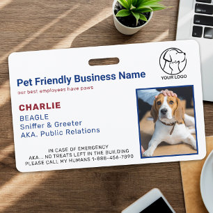Tarjeta De Identificación Mascota corporativo personalizado Dog Photo ID