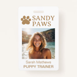 Tarjeta De Identificación Mascota de Puppy Trainer Perro Walker Logotipo de 