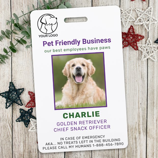 Tarjeta De Identificación Mascota personalizada Empleado de negocios Dog Pho (Subido por el creador)