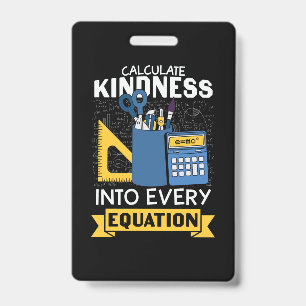 Tarjeta De Identificación Math Teacher calcula amabilidad