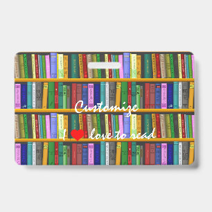 Tarjeta De Identificación Me encanta leer Books Thunder_Cove