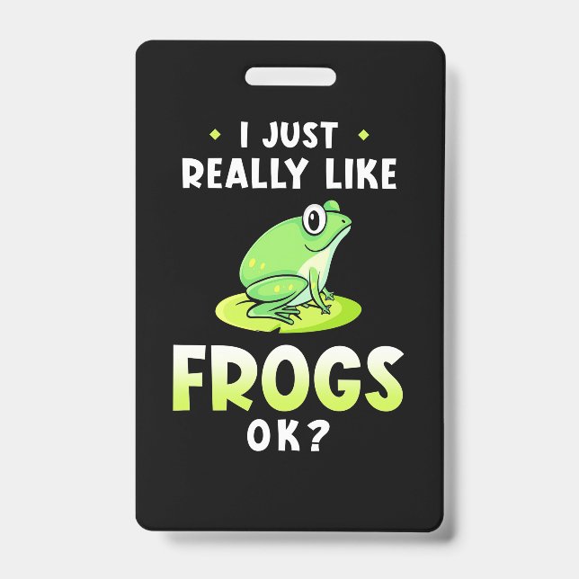 Tarjeta De Identificación Me Gustan Mucho Las Ranas (Parte frontal)