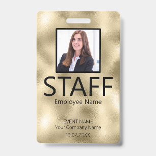 Tarjeta De Identificación Medalla de Oro de Evento de Personal Personalizado