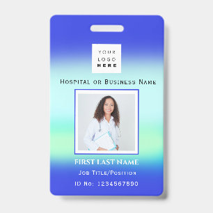 Tarjeta De Identificación Médica de fotografía de código de barras Hospital 