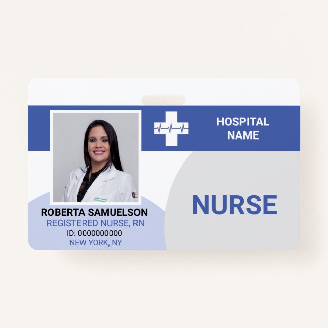 Tarjeta De Identificación MÉDICA MÉDICO ENFERMERO Atención de Emergencia de  (Anverso)