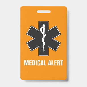 Tarjeta de identificación médica personalizada y c