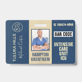 Tarjeta De Identificación Medica Photo ID Azules Marinos