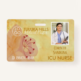 Tarjeta De Identificación Medica Photo ID Floral Hearts