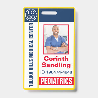 Tarjeta De Identificación Medica Photo ID Red White y Blue