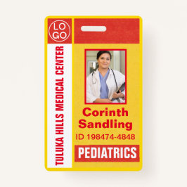 Tarjeta De Identificación Medica Photo ID Retro Naranja y Amarillo