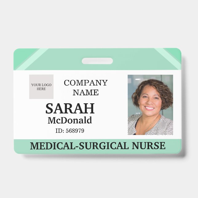 Tarjeta De Identificación Medical Doctor Nursing Aged Care Security Photo ID (Parte frontal)