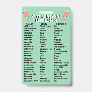 Tarjeta De Identificación Medicamentos comunes 2.0