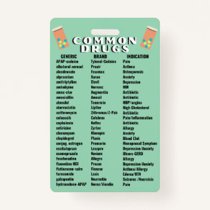Tarjeta De Identificación Medicamentos comunes 2.0