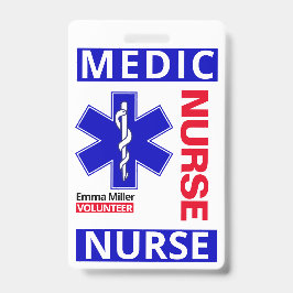 Tarjeta De Identificación Médico azul Doctor Nombre personalizado ID Emplead