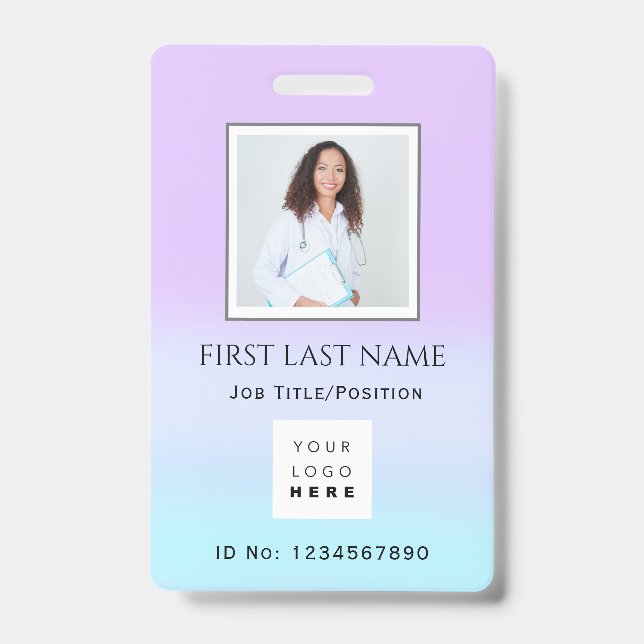 Tarjeta De Identificación Médico de enfermería de Terapia fotográfica de cód (Front)