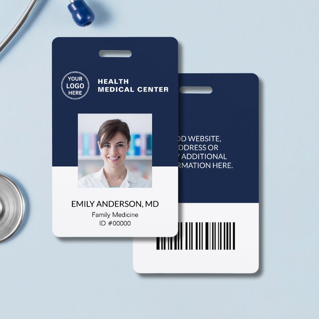Tarjeta De Identificación Médico de la clínica de identificación de código d (Bar Code ID Hospital Clinic Doctor Employee Badge)