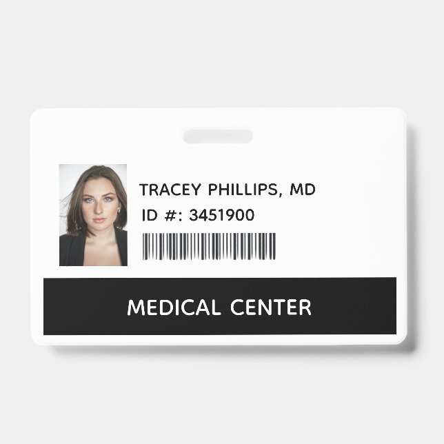 Tarjeta De Identificación Médico Doctor, Identificación de MD ID (Parte frontal)