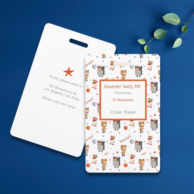 Tarjeta De Identificación Médico Pediatra Dibujos Animados Divertidos Niños  (Subido por el creador)