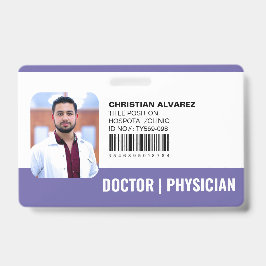 Tarjeta De Identificación Médico Personalizado Hospital Médico Médico Púrpur