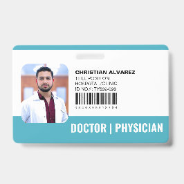 Tarjeta De Identificación Médico Personalizado Hospital Médico Teal