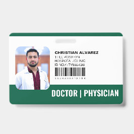 Tarjeta De Identificación Médico Personalizado Hospital Médico Verde