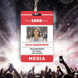 Tarjeta De Identificación Medios modernos de prensa logo personalizado foto
