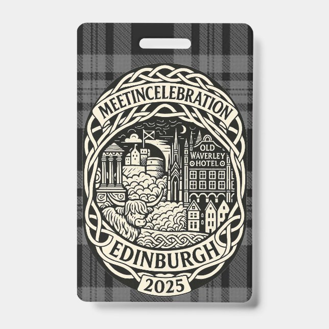 Tarjeta De Identificación MEETinCelebration Edimburgo (Parte frontal)