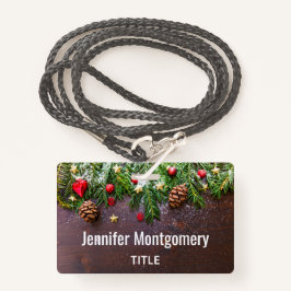 Tarjeta De Identificación Mesa de Navidades rusos con pino y nieve