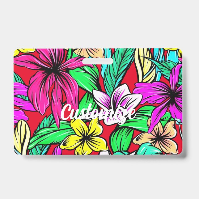 Tarjeta De Identificación Mezcla de Flores Tropicales Thunder_Cove (Parte frontal)