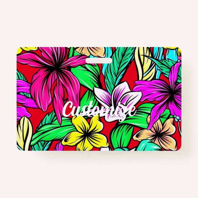 Tarjeta De Identificación Mezcla de Flores Tropicales Thunder_Cove (Anverso)