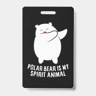 Tarjeta De Identificación Mi Animal Espiritual Oso Polar Amante del Oso Pola