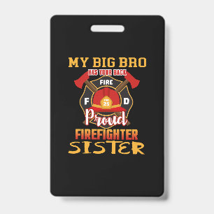 Tarjeta De Identificación Mi Gran Hermano Tiene A Tu Hermana De Bomberos Org