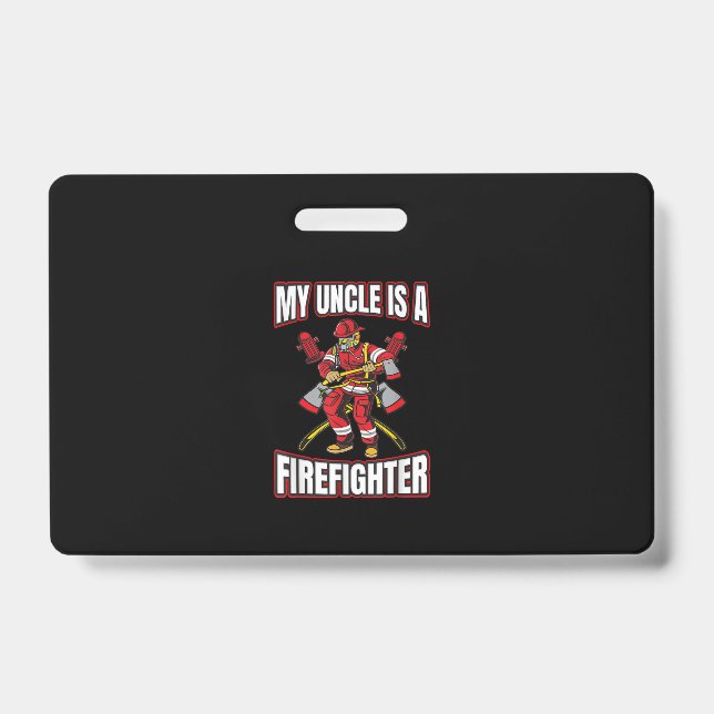 Tarjeta De Identificación Mi tío es un bombero (Parte frontal)