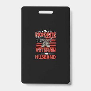 Tarjeta De Identificación mi veterano favorito es mi esposo