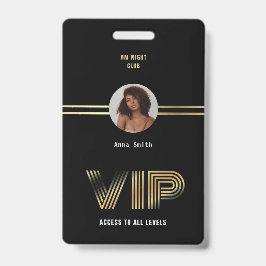 Tarjeta De Identificación Miembro de Acceso VIP Foto de Hoja de Oro Nighclub