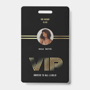 Tarjeta De Identificación Miembro de Acceso VIP Foto de Hoja de Oro Nighclub