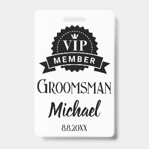Tarjeta De Identificación miembro vip padrino personalizado boda