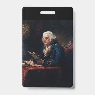 Tarjeta De Identificación Miniatura del retrato, Benjamin Franklin Padre fun