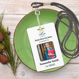 Tarjeta De Identificación Minimalist Homeschool Student ID Badge with Photo